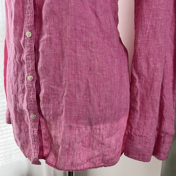 Talbots 100% Linen Pink Button Down Long Sleeve Blouse - Size XL - Picture 4 of 8
